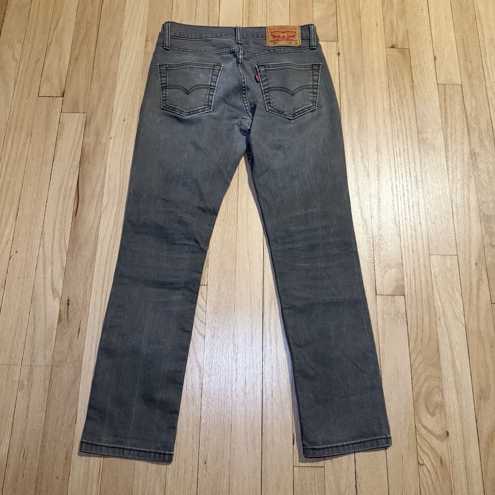 Levis‎ 511 Jeans Mens 29x30 Grayish Green Slim Straight Stretch Light Wash Denim - Picture 11 of 12